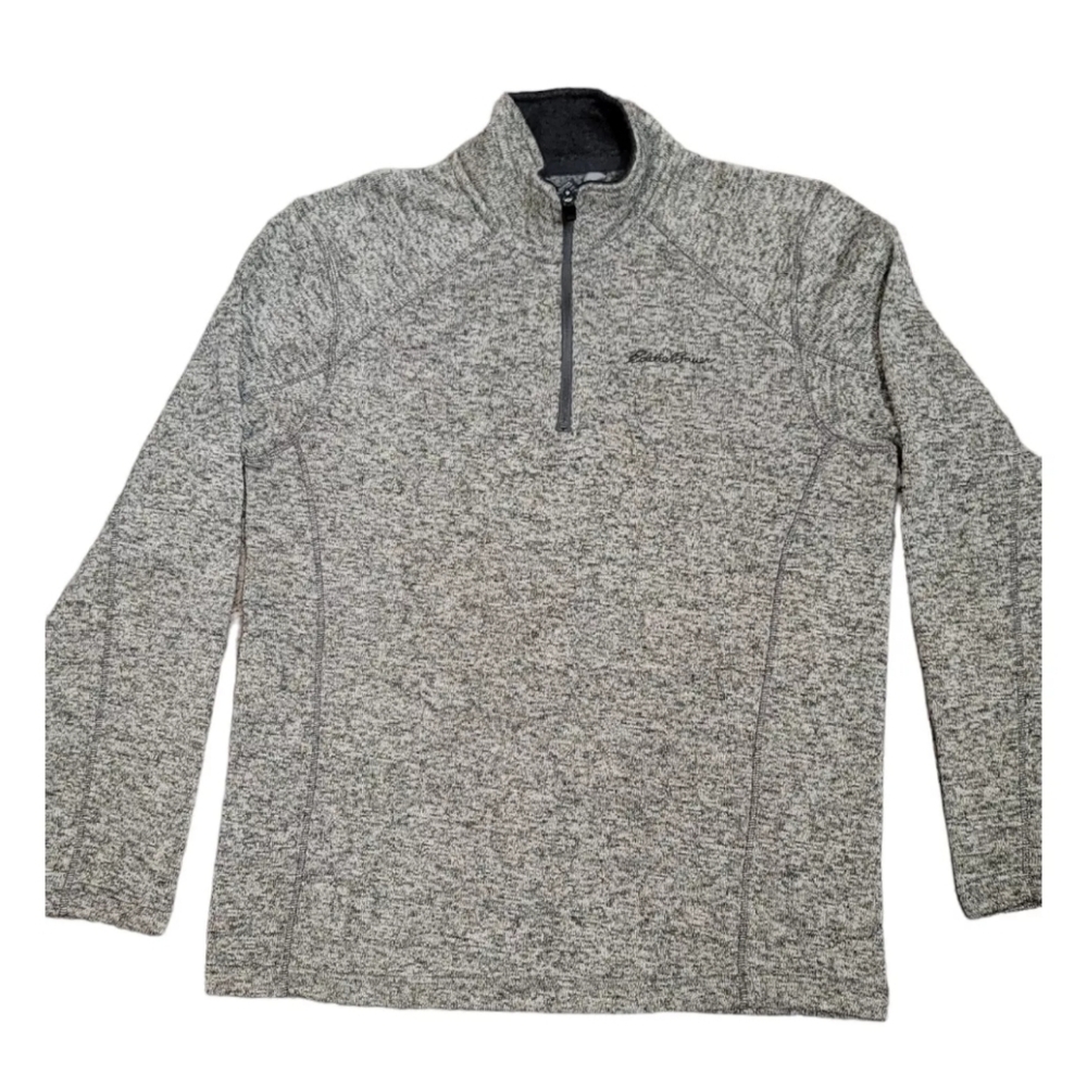 Eddie Bauer Women’s Medium Fleece 1/4 Zip Pullover Shirt Gray